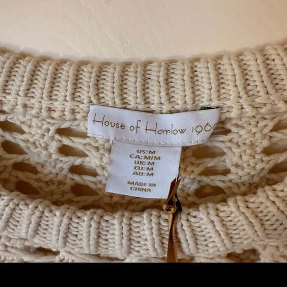 HOUSE OF HARLOW, Cream Knit Sweater Vest, Size M - Picture 5 of 6